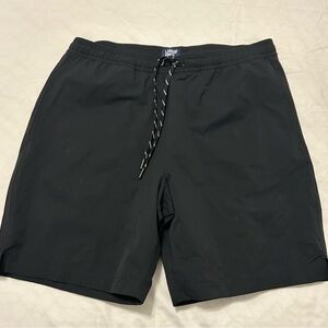 Lands End Black Swim Shorts Large zippered back pocket